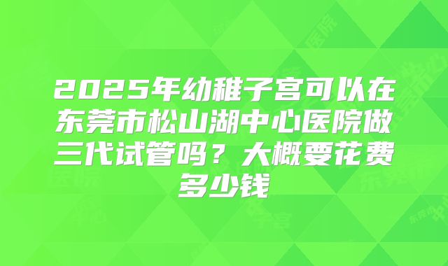 2025年幼稚子宫可以在东莞市松山湖中心医院做三代试管吗？大概要花费多少钱