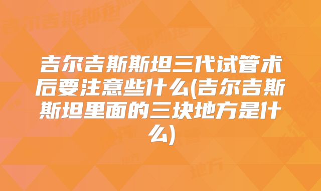 吉尔吉斯斯坦三代试管术后要注意些什么(吉尔吉斯斯坦里面的三块地方是什么)