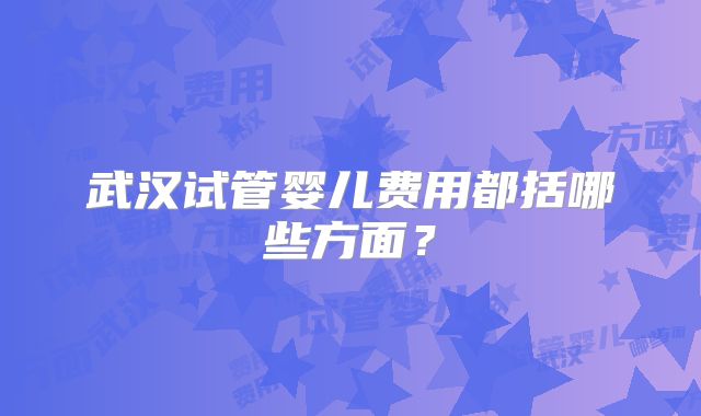 武汉试管婴儿费用都括哪些方面？