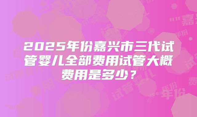 2025年份嘉兴市三代试管婴儿全部费用试管大概费用是多少？