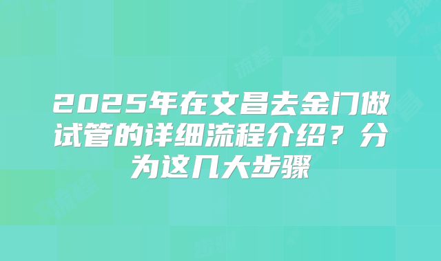 2025年在文昌去金门做试管的详细流程介绍?分为这几大步骤