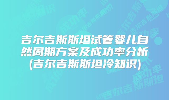 吉尔吉斯斯坦试管婴儿自然周期方案及成功率分析(吉尔吉斯斯坦冷知识)