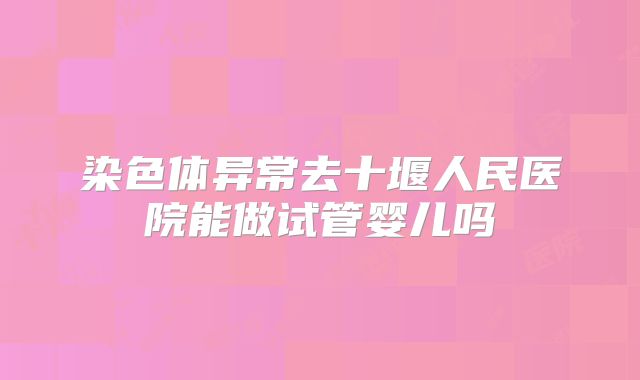 染色体异常去十堰人民医院能做试管婴儿吗