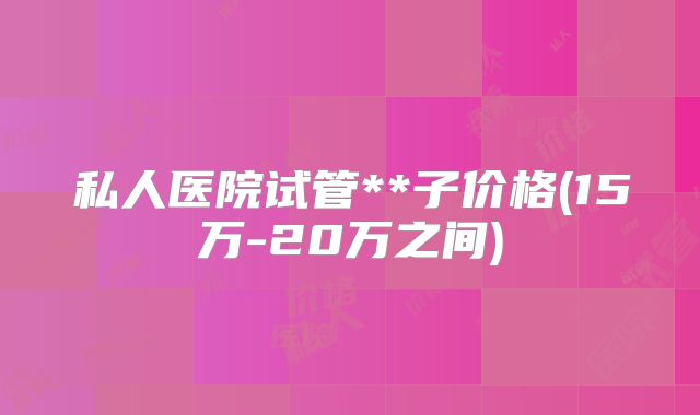 私人医院试管**子价格(15万-20万之间)