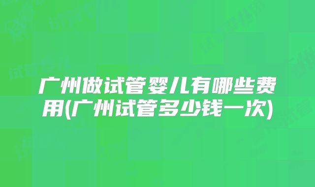 广州做试管婴儿有哪些费用(广州试管多少钱一次)