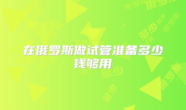 在俄罗斯做试管准备多少钱够用