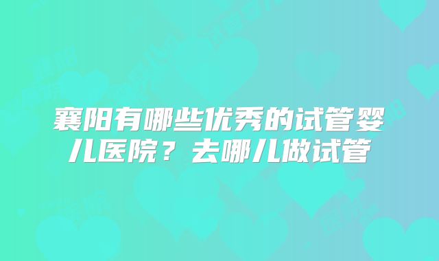 襄阳有哪些优秀的试管婴儿医院?去哪儿做试管