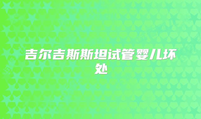 吉尔吉斯斯坦试管婴儿坏处