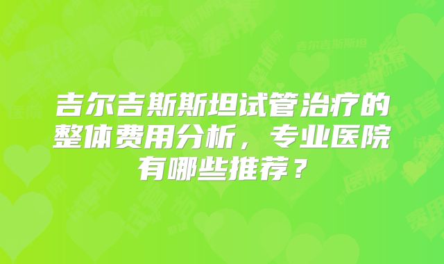 吉尔吉斯斯坦试管治疗的整体费用分析，专业医院有哪些推荐？