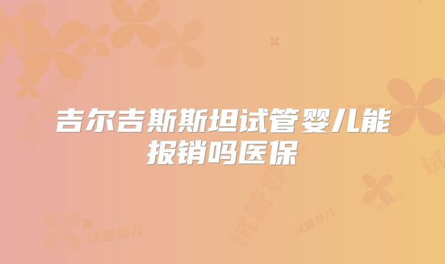吉尔吉斯斯坦试管婴儿能报销吗医保