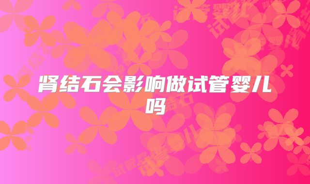 肾结石会影响做试管婴儿吗