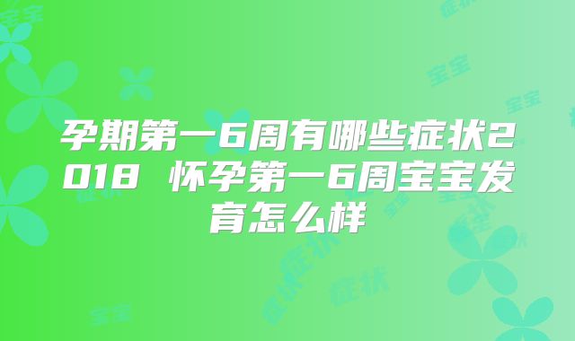 孕期第一6周有哪些症状2018 怀孕第一6周宝宝发育怎么样