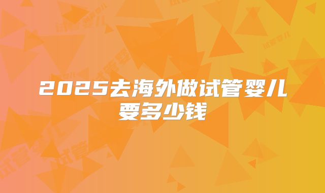 2025去海外做试管婴儿要多少钱