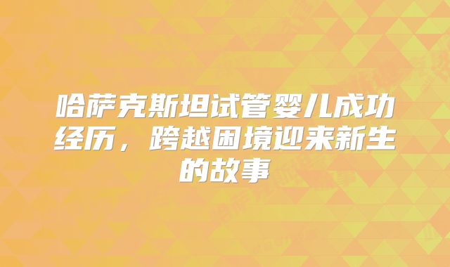 哈萨克斯坦试管婴儿成功经历，跨越困境迎来新生的故事