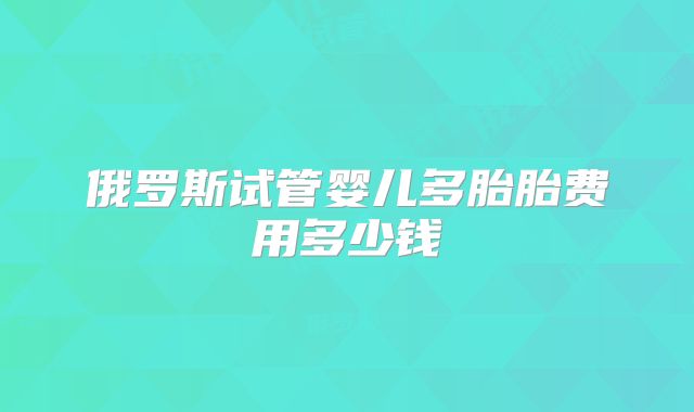 俄罗斯试管婴儿多胎胎费用多少钱