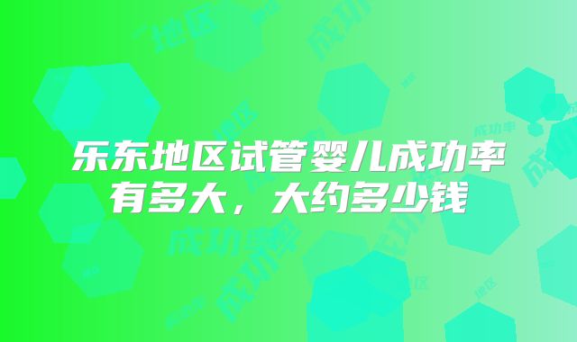 乐东地区试管婴儿成功率有多大，大约多少钱
