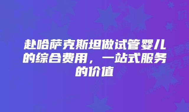 赴哈萨克斯坦做试管婴儿的综合费用，一站式服务的价值