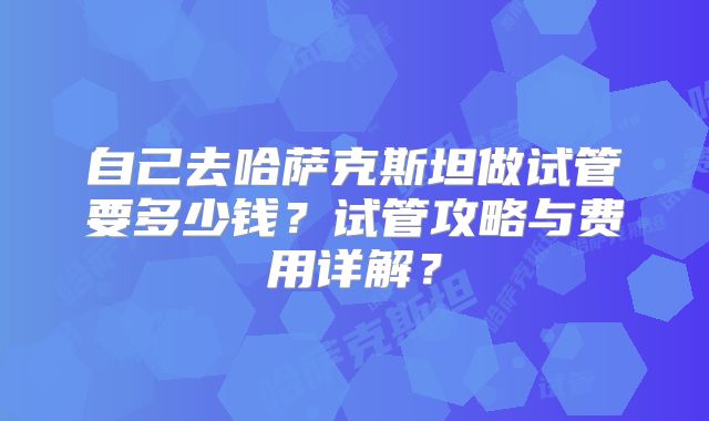 自己去哈萨克斯坦做试管要多少钱？试管攻略与费用详解？