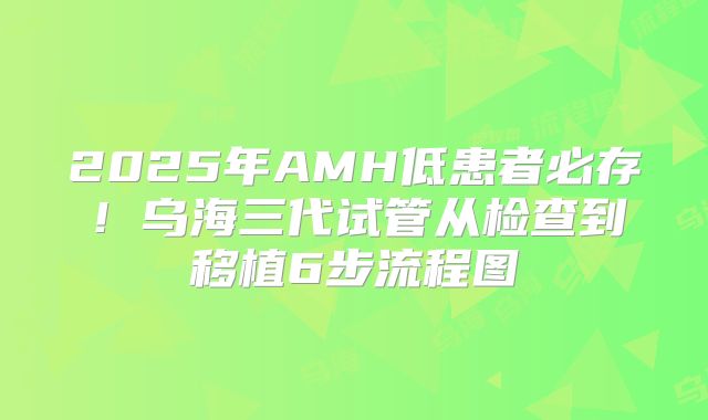2025年AMH低患者必存！乌海三代试管从检查到移植6步流程图