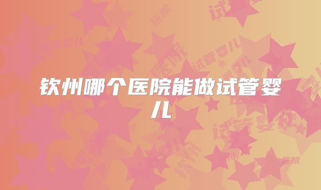 钦州哪个医院能做试管婴儿
