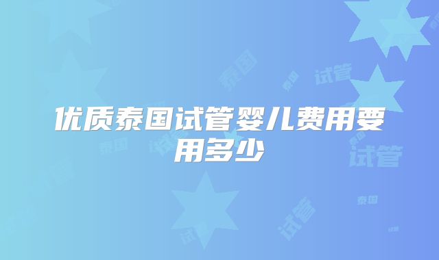 优质泰国试管婴儿费用要用多少