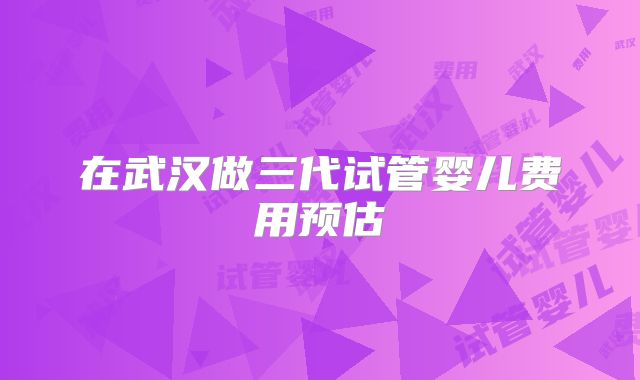在武汉做三代试管婴儿费用预估