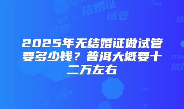 2025年无结婚证做试管要多少钱?普洱大概要十二万左右
