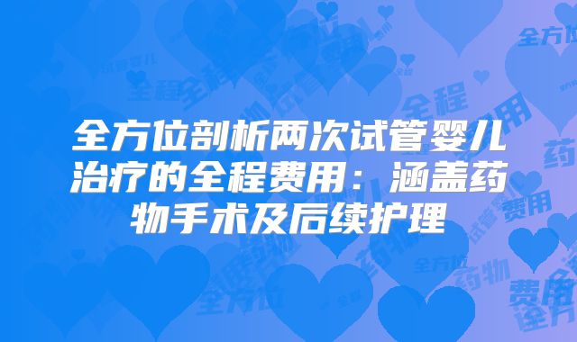 全方位剖析两次试管婴儿治疗的全程费用：涵盖药物手术及后续护理