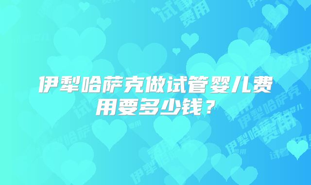 伊犁哈萨克做试管婴儿费用要多少钱？
