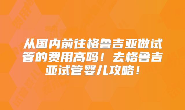 从国内前往格鲁吉亚做试管的费用高吗！去格鲁吉亚试管婴儿攻略！