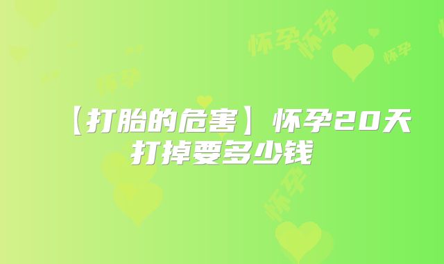【打胎的危害】怀孕20天打掉要多少钱