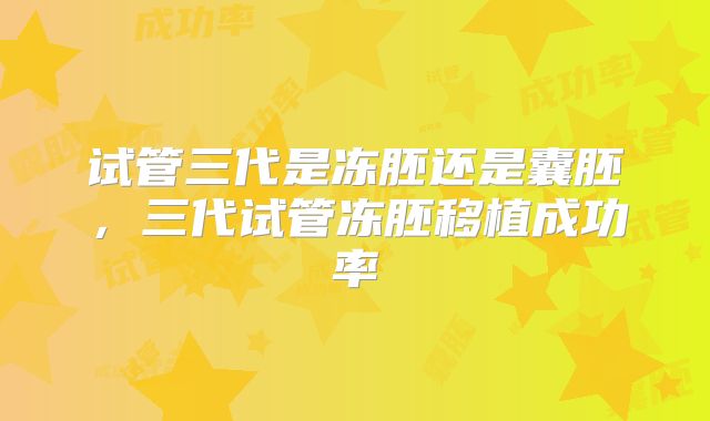 试管三代是冻胚还是囊胚,三代试管冻胚移植成功率