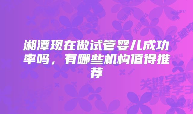 湘潭现在做试管婴儿成功率吗，有哪些机构值得推荐