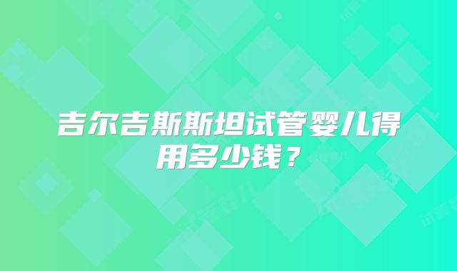 吉尔吉斯斯坦试管婴儿得用多少钱？