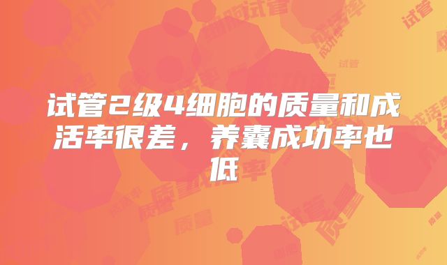 试管2级4细胞的质量和成活率很差，养囊成功率也低