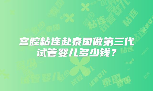 宫腔粘连赴泰国做第三代试管婴儿多少钱？