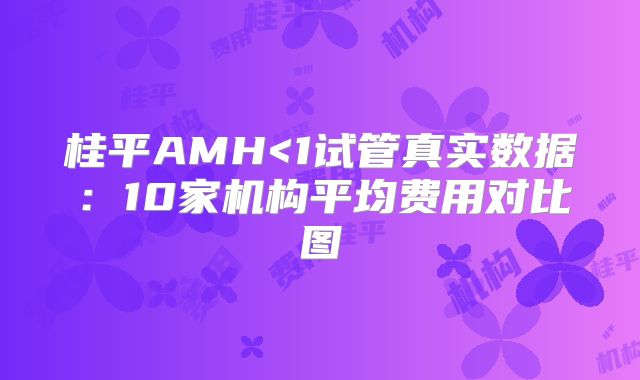 桂平AMH<1试管真实数据:10家机构平均费用对比图