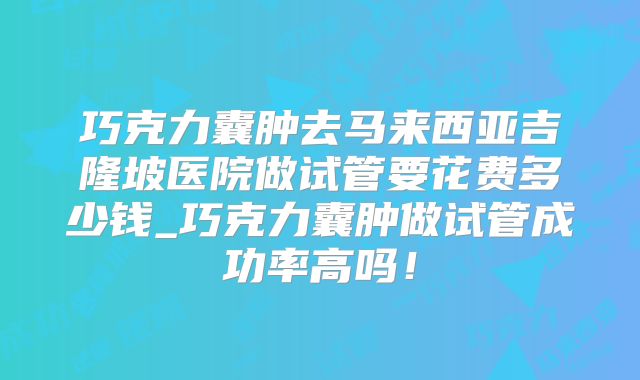 巧克力囊肿去马来西亚吉隆坡医院做试管要花费多少钱_巧克力囊肿做试管成功率高吗！