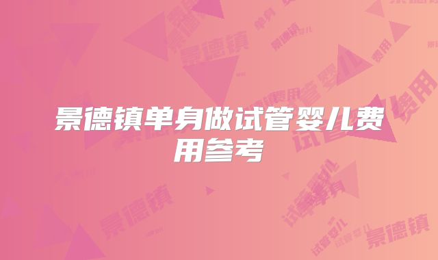 景德镇单身做试管婴儿费用参考