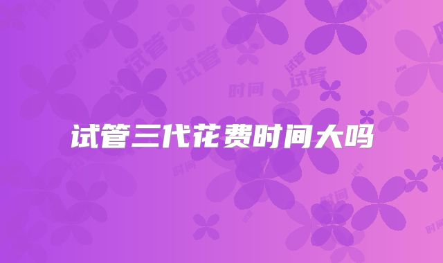 试管三代花费时间大吗