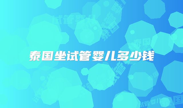 泰国坐试管婴儿多少钱