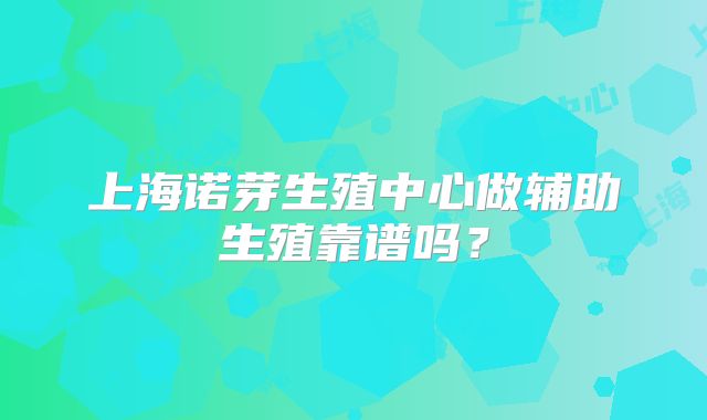 上海诺芽生殖中心做辅助生殖靠谱吗？