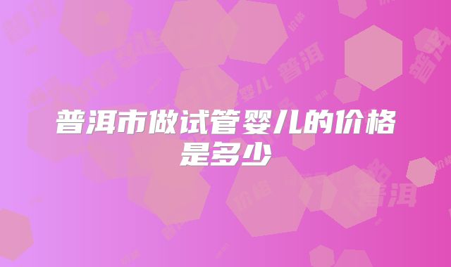 普洱市做试管婴儿的价格是多少