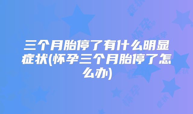 三个月胎停了有什么明显症状(怀孕三个月胎停了怎么办)