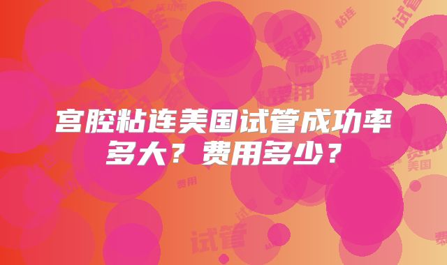 宫腔粘连美国试管成功率多大？费用多少？