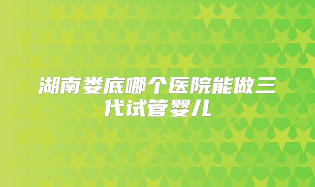 湖南娄底哪个医院能做三代试管婴儿