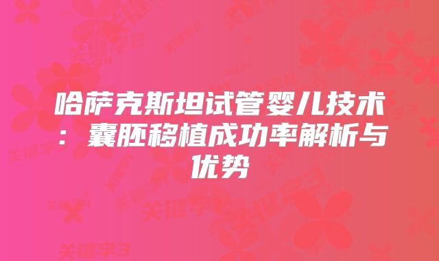 哈萨克斯坦试管婴儿技术：囊胚移植成功率解析与优势