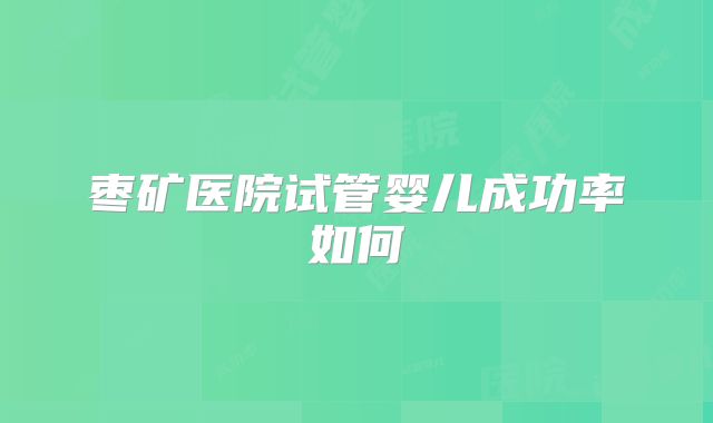 枣矿医院试管婴儿成功率如何