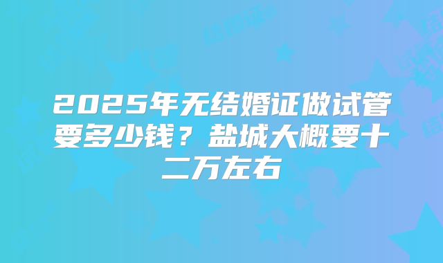 2025年无结婚证做试管要多少钱?盐城大概要十二万左右