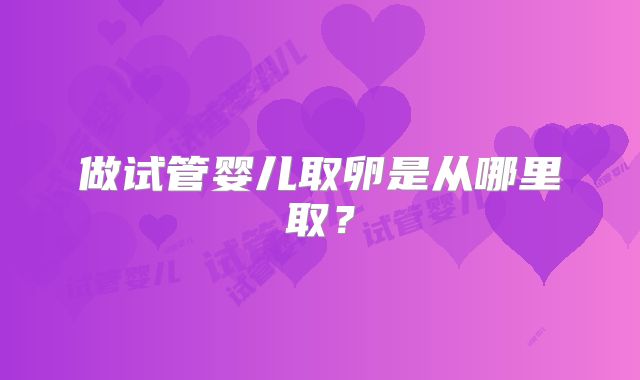 做试管婴儿取卵是从哪里取?